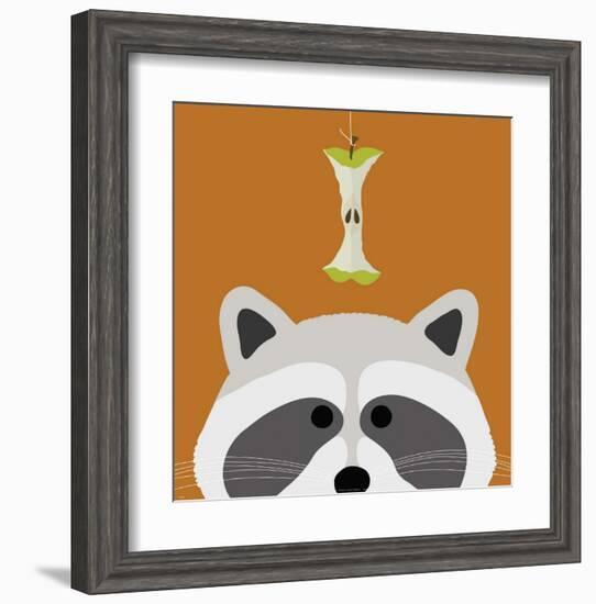 Peek-a-Boo Raccoon-Yuko Lau-Framed Art Print