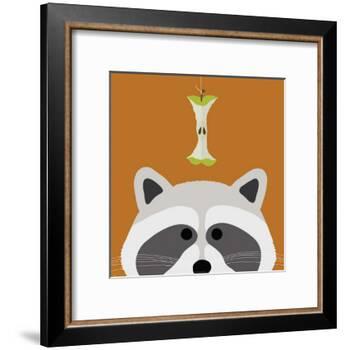 Peek-a-Boo Raccoon-Yuko Lau-Framed Art Print