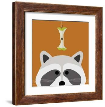 Peek-a-Boo Raccoon-Yuko Lau-Framed Art Print