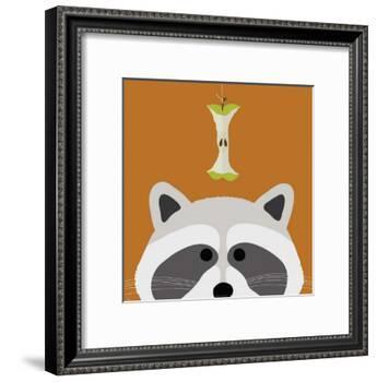 Peek-a-Boo Raccoon-Yuko Lau-Framed Art Print