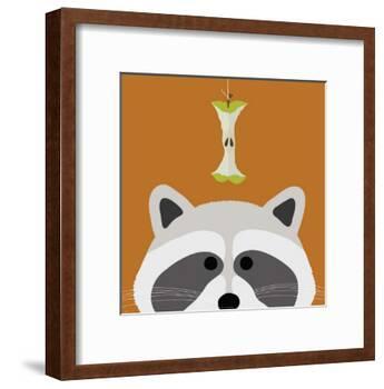 Peek-a-Boo Raccoon-Yuko Lau-Framed Art Print
