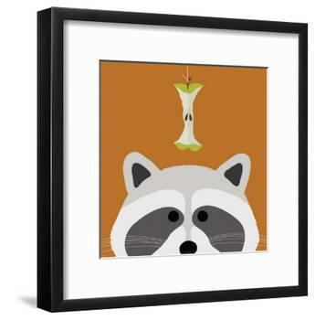 Peek-a-Boo Raccoon-Yuko Lau-Framed Art Print