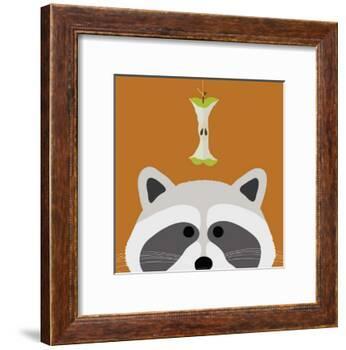 Peek-a-Boo Raccoon-Yuko Lau-Framed Art Print