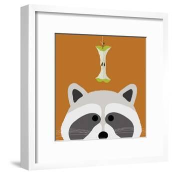 Peek-a-Boo Raccoon-Yuko Lau-Framed Art Print