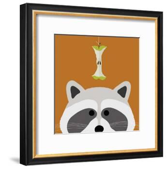 Peek-a-Boo Raccoon-Yuko Lau-Framed Art Print