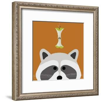Peek-a-Boo Raccoon-Yuko Lau-Framed Art Print