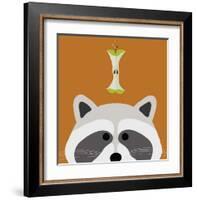 Peek-a-Boo Raccoon-Yuko Lau-Framed Art Print