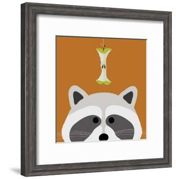 Peek-a-Boo Raccoon-Yuko Lau-Framed Art Print