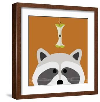 Peek-a-Boo Raccoon-Yuko Lau-Framed Art Print