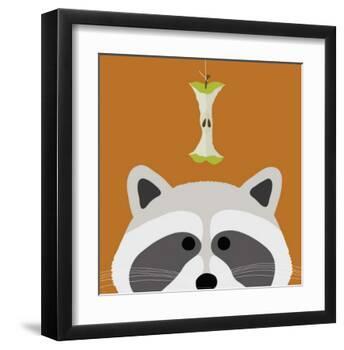 Peek-a-Boo Raccoon-Yuko Lau-Framed Art Print