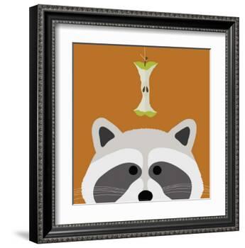 Peek-a-Boo Raccoon-Yuko Lau-Framed Art Print
