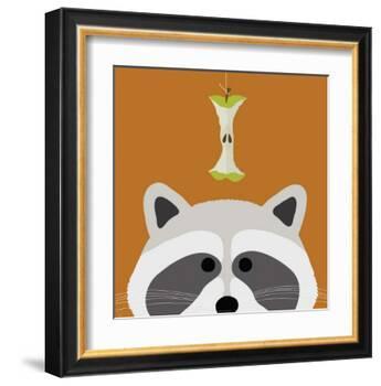 Peek-a-Boo Raccoon-Yuko Lau-Framed Art Print