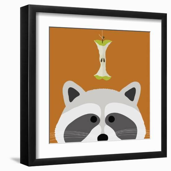 Peek-a-Boo Raccoon-Yuko Lau-Framed Art Print