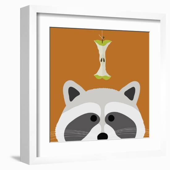 Peek-a-Boo Raccoon-Yuko Lau-Framed Art Print