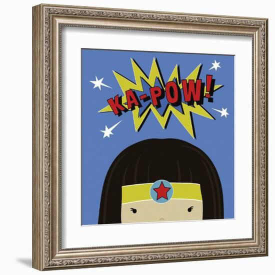Peek-a-Boo Supergirl-Yuko Lau-Framed Art Print