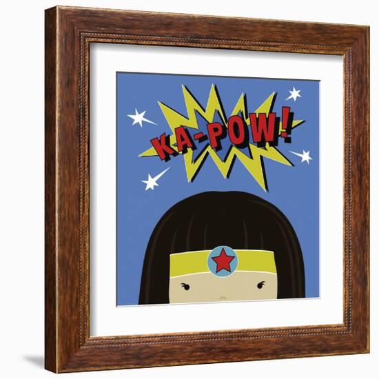 Peek-a-Boo Supergirl-Yuko Lau-Framed Art Print