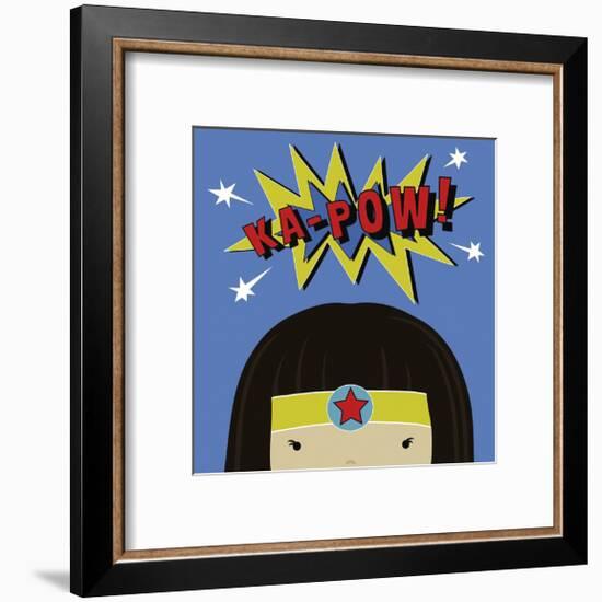 Peek-a-Boo Supergirl-Yuko Lau-Framed Art Print