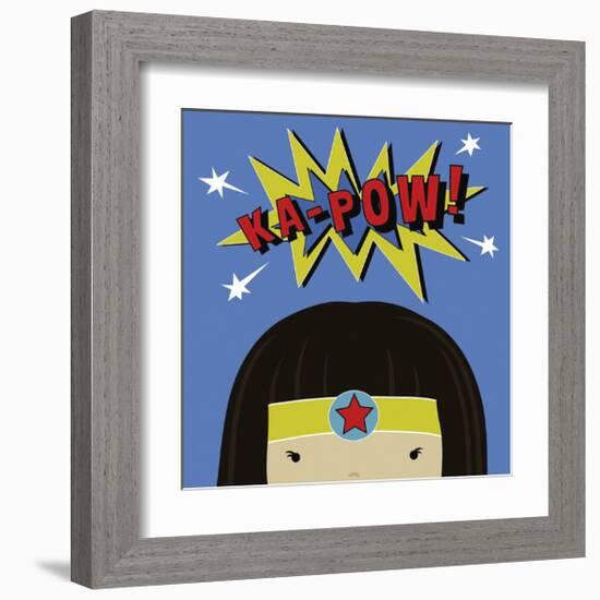 Peek-a-Boo Supergirl-Yuko Lau-Framed Art Print