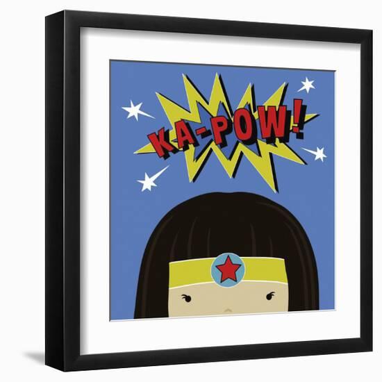 Peek-a-Boo Supergirl-Yuko Lau-Framed Art Print