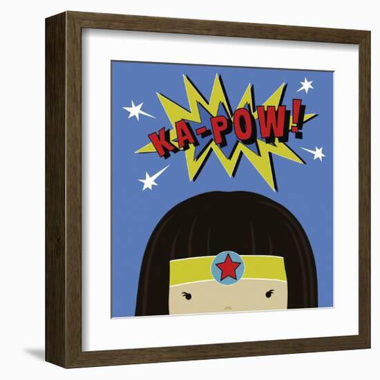 Peek-a-Boo Supergirl-Yuko Lau-Framed Art Print