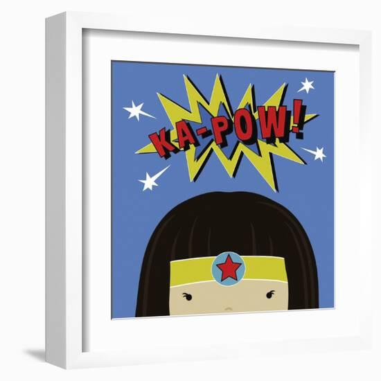 Peek-a-Boo Supergirl-Yuko Lau-Framed Art Print