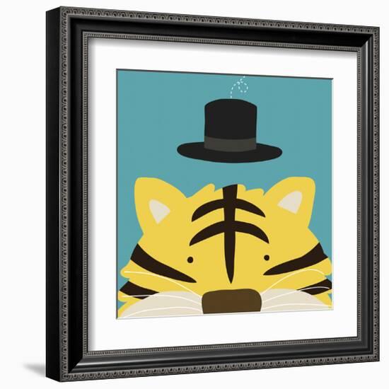 Peek-a-Boo Tiger-Yuko Lau-Framed Art Print