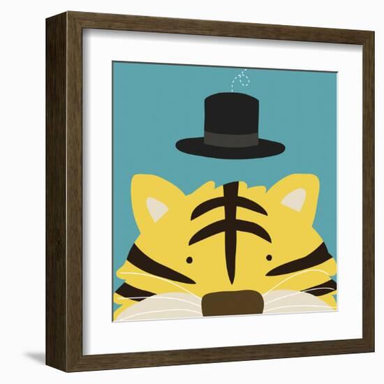 Peek-a-Boo Tiger-Yuko Lau-Framed Art Print