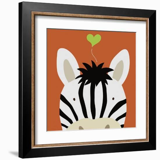 Peek-a-Boo Zebra-Yuko Lau-Framed Art Print