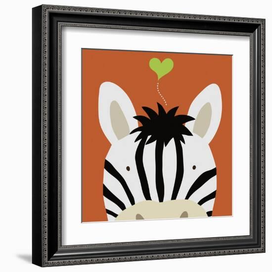 Peek-a-Boo Zebra-Yuko Lau-Framed Art Print