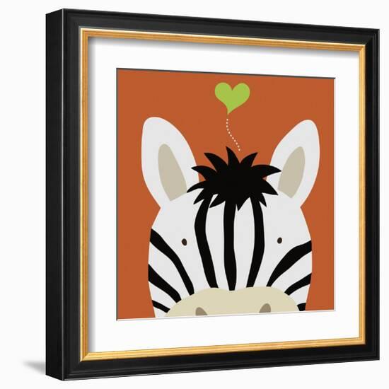 Peek-a-Boo Zebra-Yuko Lau-Framed Art Print