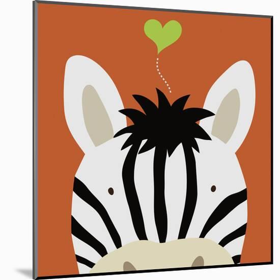 Peek-a-Boo Zebra-Yuko Lau-Mounted Art Print