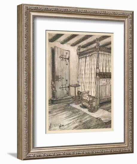 Peeking at Baby-Arthur Rackham-Framed Art Print