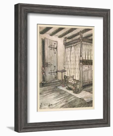 Peeking at Baby-Arthur Rackham-Framed Art Print