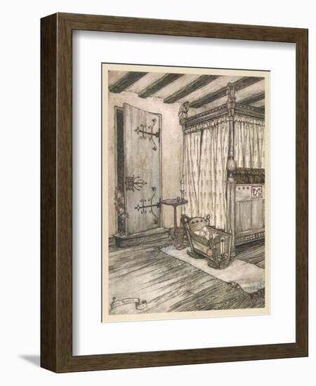 Peeking at Baby-Arthur Rackham-Framed Art Print