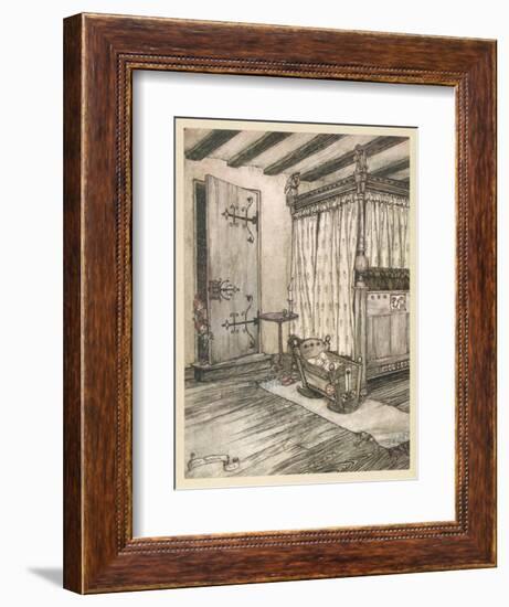 Peeking at Baby-Arthur Rackham-Framed Art Print