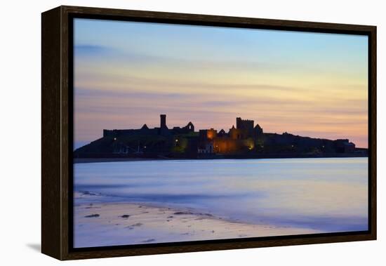 Peel Castle at Dusk, St. Patrick's Isle, Isle of Man, Europe-Neil Farrin-Framed Premier Image Canvas