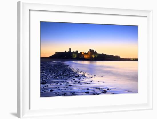 Peel Castle at Dusk, St. Patrick's Isle, Isle of Man-Neil Farrin-Framed Photographic Print