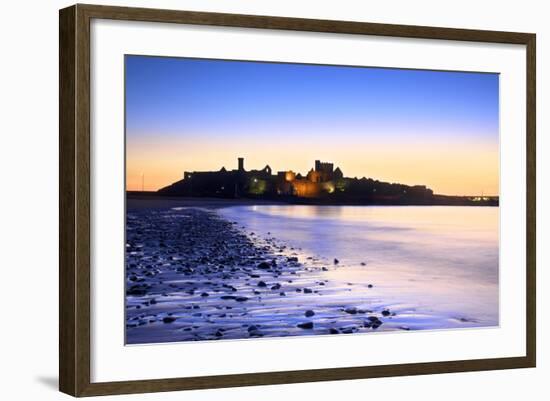 Peel Castle at Dusk, St. Patrick's Isle, Isle of Man-Neil Farrin-Framed Photographic Print