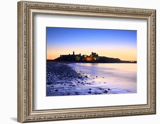 Peel Castle at Dusk, St. Patrick's Isle, Isle of Man-Neil Farrin-Framed Photographic Print