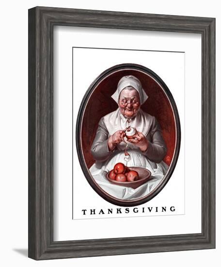 "Peeling Apples,"November 28, 1925-Joseph Christian Leyendecker-Framed Giclee Print