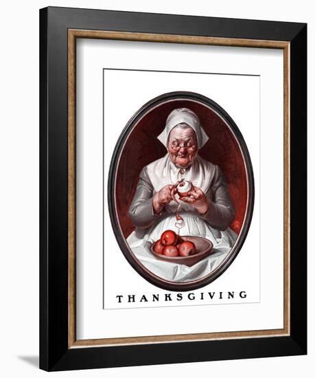 "Peeling Apples,"November 28, 1925-Joseph Christian Leyendecker-Framed Giclee Print