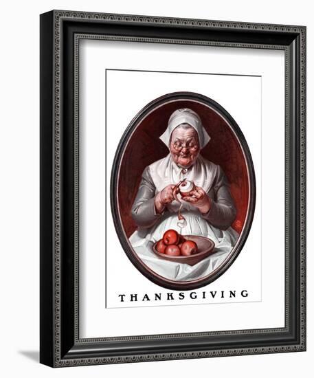 "Peeling Apples,"November 28, 1925-Joseph Christian Leyendecker-Framed Giclee Print