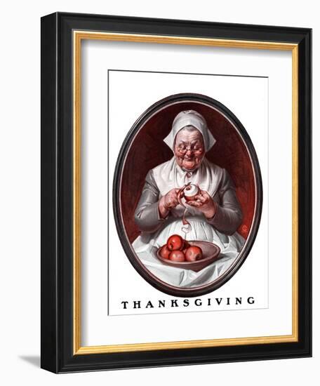 "Peeling Apples,"November 28, 1925-Joseph Christian Leyendecker-Framed Giclee Print