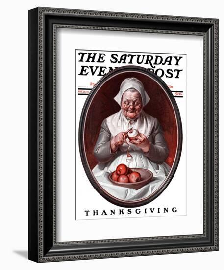 "Peeling Apples," Saturday Evening Post Cover, November 28, 1925-Joseph Christian Leyendecker-Framed Giclee Print