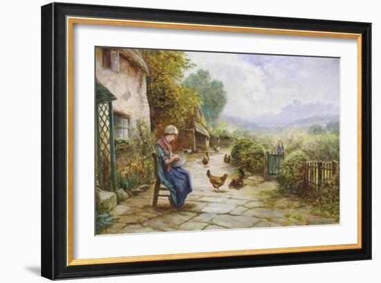 Peeling Potatoes-Ernest Walbourn-Framed Giclee Print