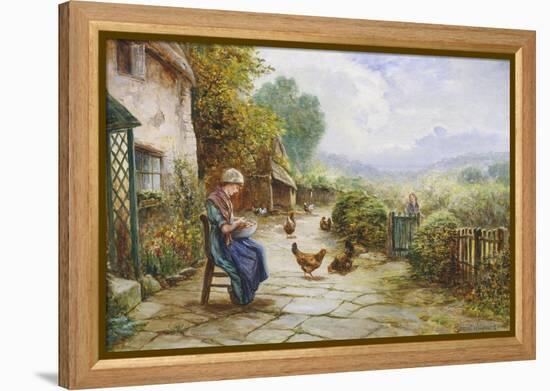 Peeling Potatoes-Ernest Walbourn-Framed Premier Image Canvas