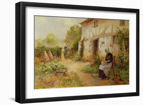 Peeling Potatoes-Ernest Walbourn-Framed Giclee Print