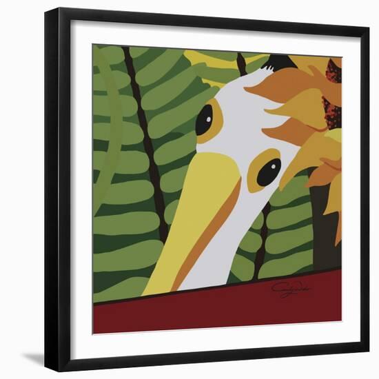 Peeping Pelican-Cindy Wider-Framed Giclee Print