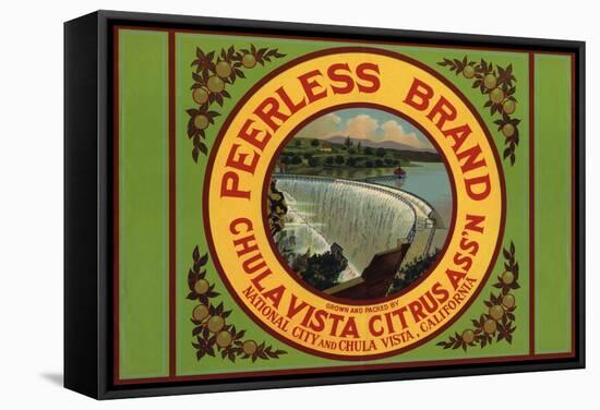 Peerless Brand - Chula Vista, California - Citrus Crate Label-Lantern Press-Framed Stretched Canvas