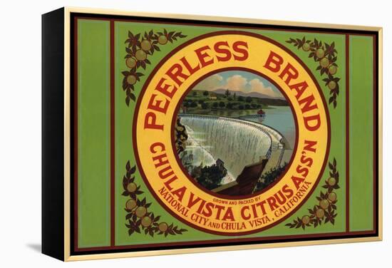 Peerless Brand - Chula Vista, California - Citrus Crate Label-Lantern Press-Framed Stretched Canvas